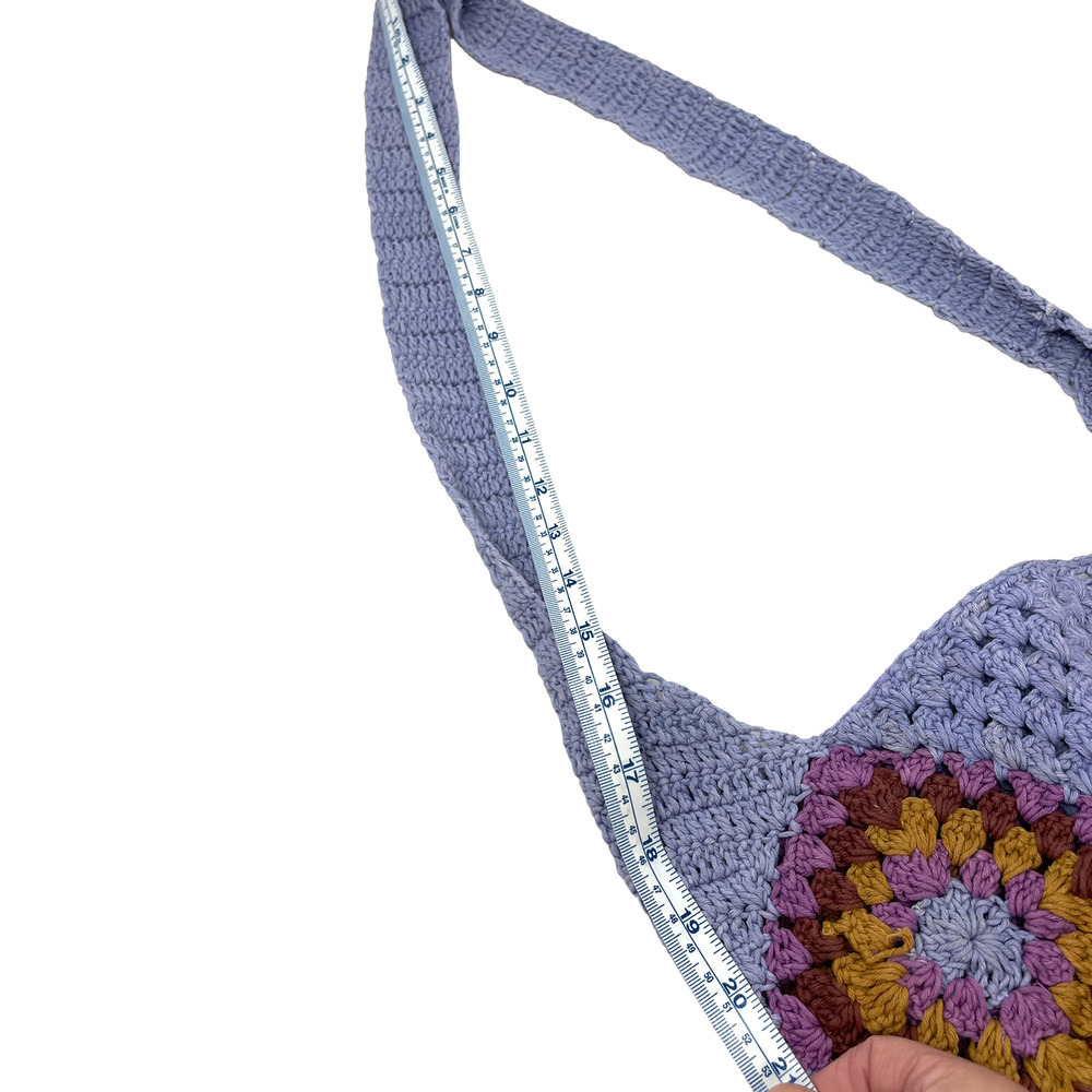 Icon Woven Hobo Grandma Granny Boho Crocheted Afghan Square Bag - Picture 6 of 9